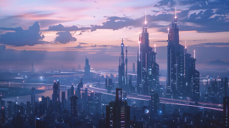 3d未来赛博科幻城市