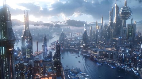 3d未来赛博科幻城市