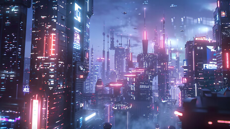 3d未来赛博科幻城市