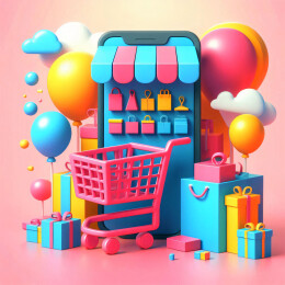 618手机购物插画