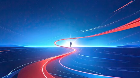 一个人走在长长的人生之路上