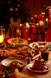 圣诞食物晚餐餐桌食物