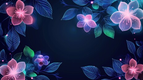 发光的花朵和叶子