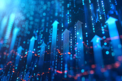 上涨发展概念主题向上升起的箭头