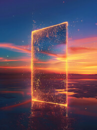 超现实未来科技大门概念场景