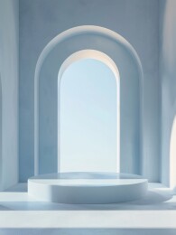 3D几何立体创意空间电商展台背景