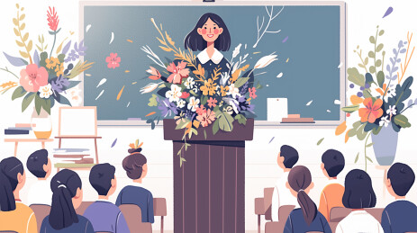 老师在教师节收到鲜花