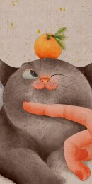 头顶橘子的猫咪