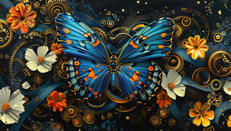 黑色背景上的彩色装饰特写镜头