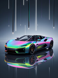 箔全息镜面金属效果跑车