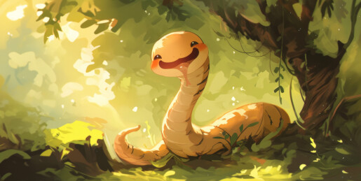 大自然可爱的蛇插画