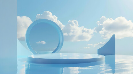 现代抽象建筑和地面