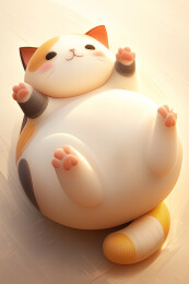 可爱卡通胖猫
