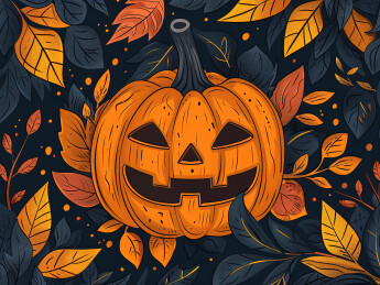可爱的万圣节南瓜元素背景