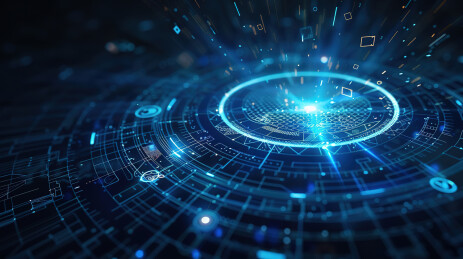 蓝色背景下的网络空间