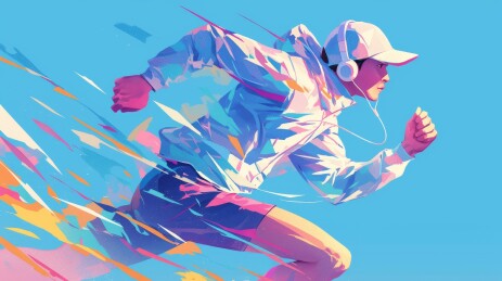运动员跑步插画