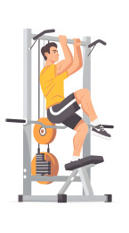 健身房运动卡通插画