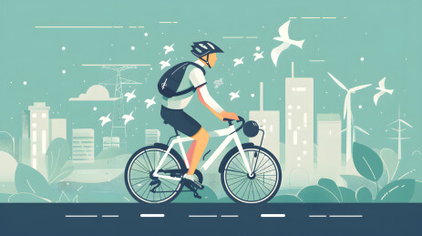 自行车骑行卡通插画