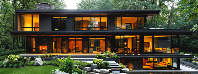 泳池现代海景别墅空间感砖地露台与天空背景