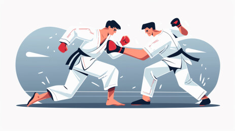 跆拳道运动员比赛插画