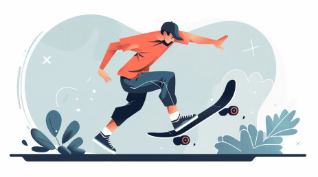 滑板运动员比赛插画