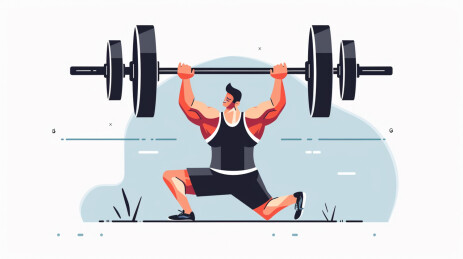 举重运动员比赛扁平插画