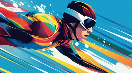 男人跳水运动插画背景