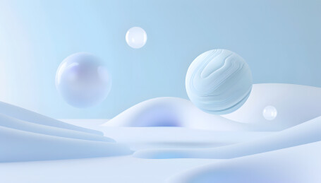 3D蓝色小球概念背景