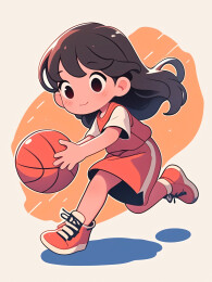 打篮球的q版人物