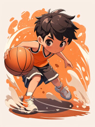 打篮球少年