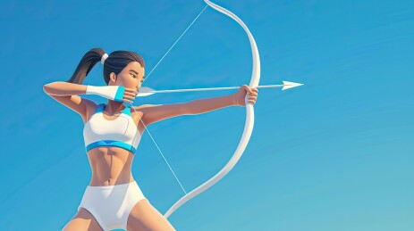 拉弓射箭的女运动员