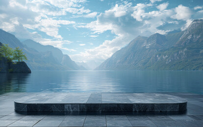 清新的电子商务产品展示台背景