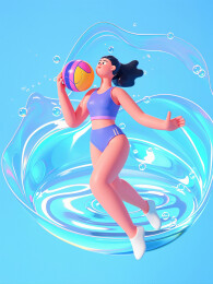 抽象的女篮球运动员