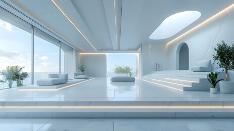 3D未来简约大气室内空间背景