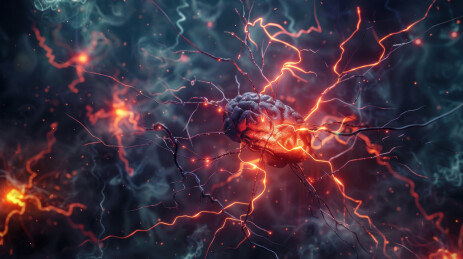 相互连接的神经通路，神经元插画