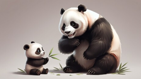 熊猫母子