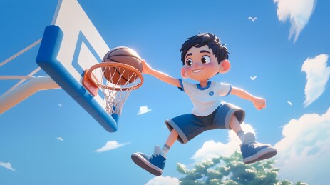 3D体育运动篮球主题人物插画