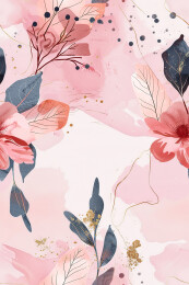 粉色花朵背景下的图案