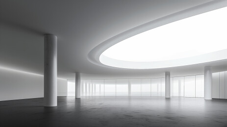 3D弧形建筑室内大厅三维空间场景