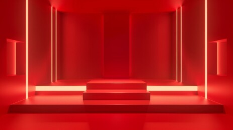 3D红色促销展台