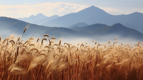 秋天丰收的麦田