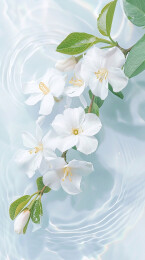 水中的白色茉莉花