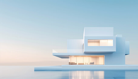 现代几何建筑装饰设计抽象三维商业结构背景