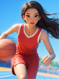 运动会篮球比赛插画