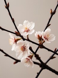 樱花鲜花单色背景