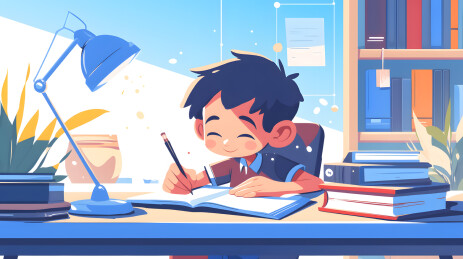 读书学习复习考试的学生