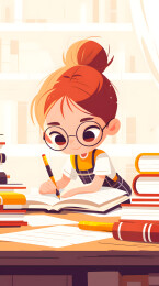 读书学习复习考试的学生