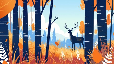 秋天的白桦林风景