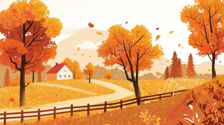 秋天落叶自然风景