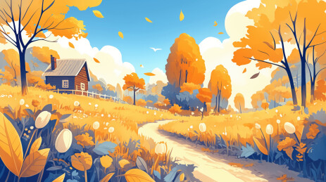 深秋的农场风景